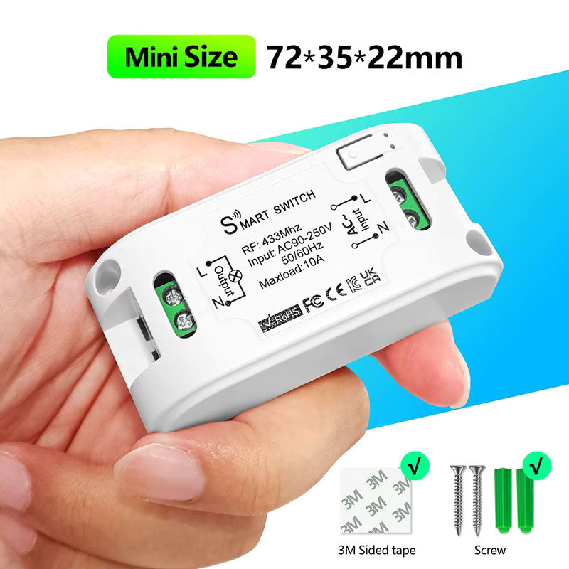 Tedeligo Drahtlose Fernbedienung 433 MHz mit 1CH Relais Empfänger und Sender in Weiß - Bild 3