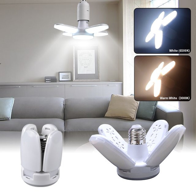GGBEE E27 LED-Glühbirne mit verstellbaren Lüfterflügeln, 28 W, Weiß, CCT-Steuerung - Bild 1