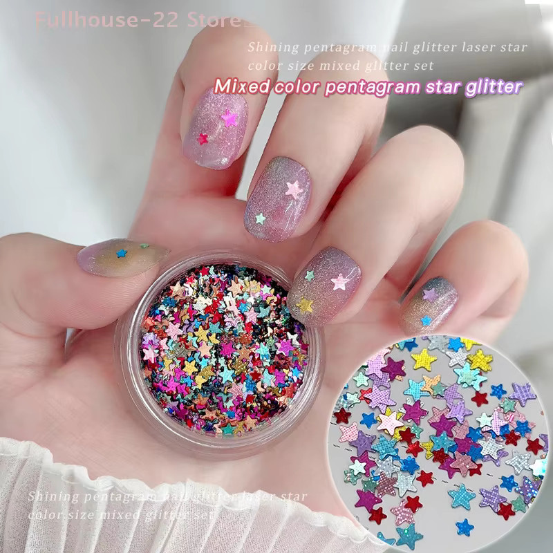 Heabety Nagelpailletten, Glitzer-Sterne 3D, gemischte Farben - Bild 2