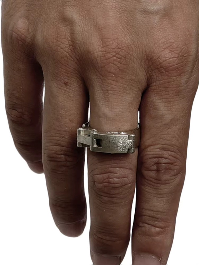 ZHUHE Ring Edelstahl, Silber, Unisex - Bild 2