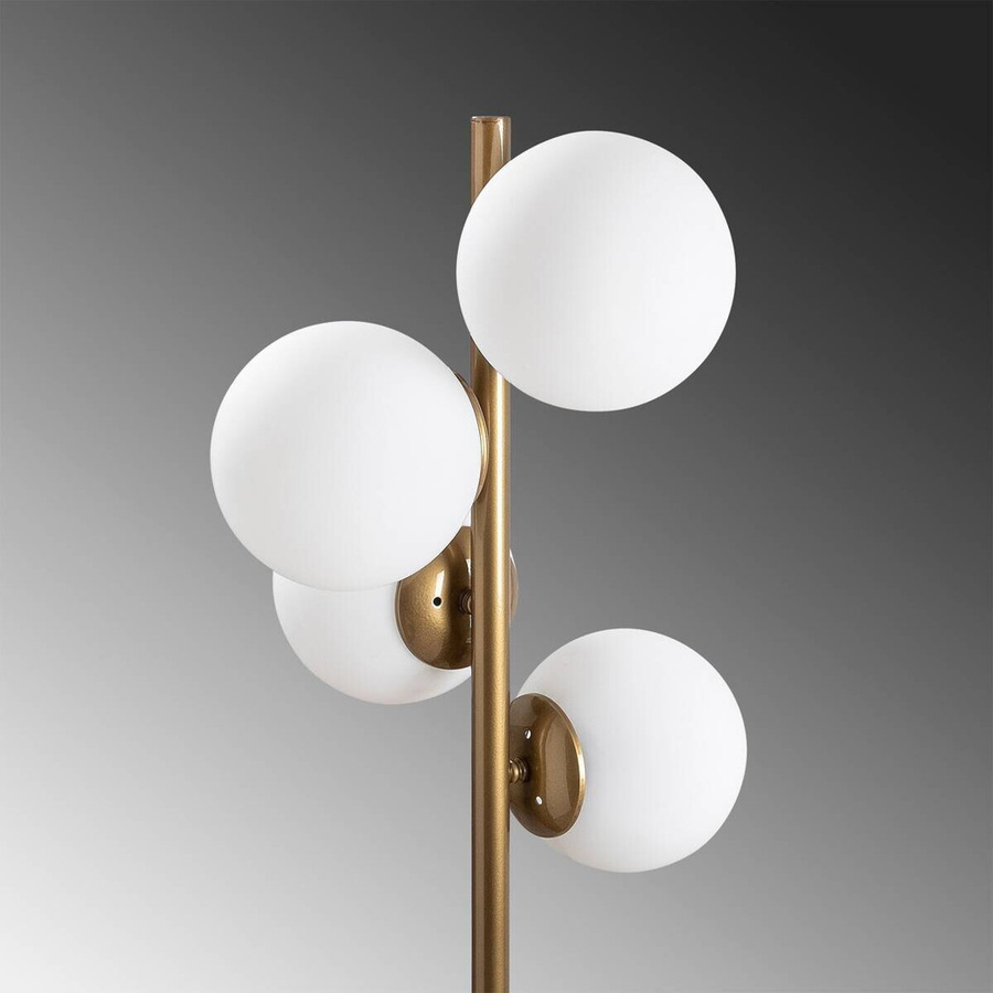 Opviq Stehlampe Gold aus Metall und Glas mit 4 E27 Fassungen B/T/H: 32 x 32 x 130 cm - Bild 2