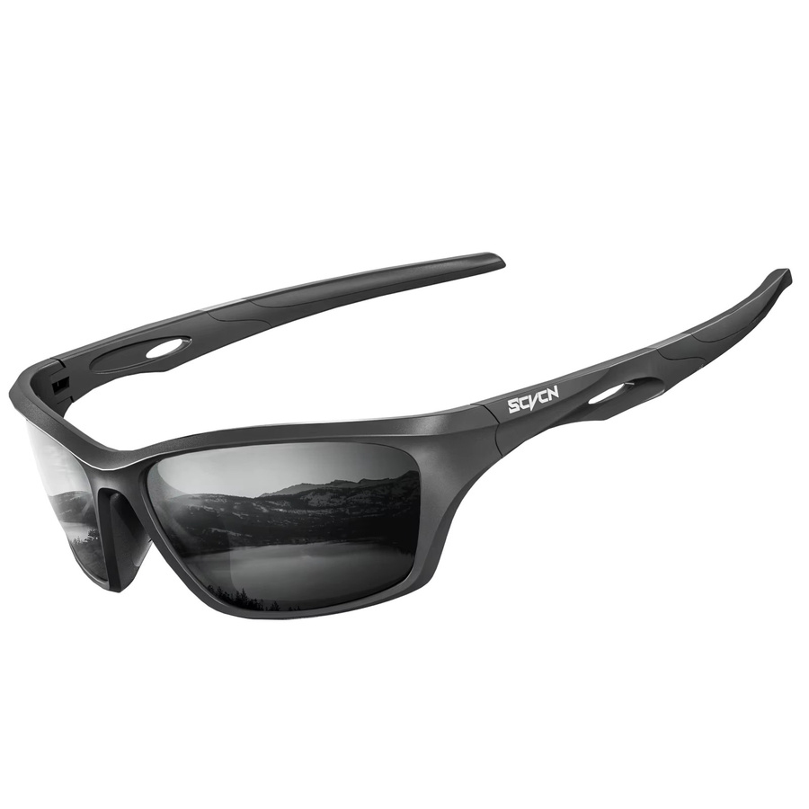 Scvcn Sportsonnenbrille, Unisex, Vollrand, Schwarz, Kunststoff - Bild 2