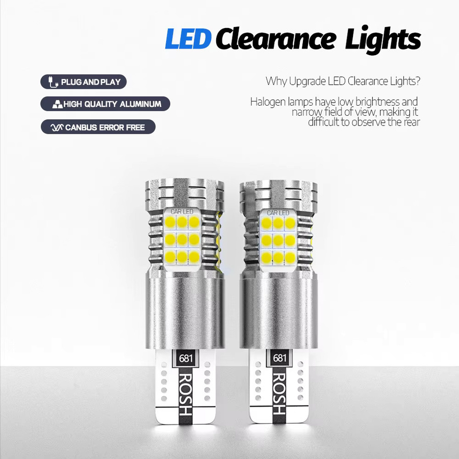2 Stück LED-Standlicht T10 W5W 2825 194 168 Umrissleuchte Signallampen mit Canbus und 3030SMD in Silber - Bild 2