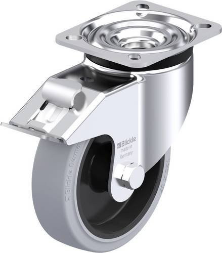 Blickle Stahlblech-Lenkrolle LK-POEV 125XR-1-FI-SG in Silber, Rad-Durchmesser: 125 mm, Tragfähigkeit: 250 kg - Bild 1