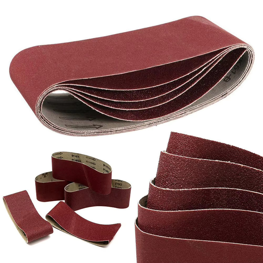 Vibratite Schleifbänder Set aus 5 Stück, Aluminiumoxid, Antistatisch, Rot, B/H: 7,5 x 45,7 cm - Bild 4