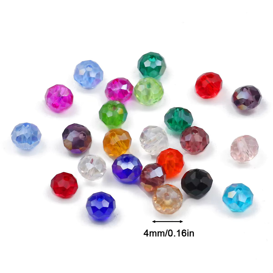 JHNBY Perlen, 4 mm, facettierte österreichische Kristalle, Glas, Unisex - Bild 2