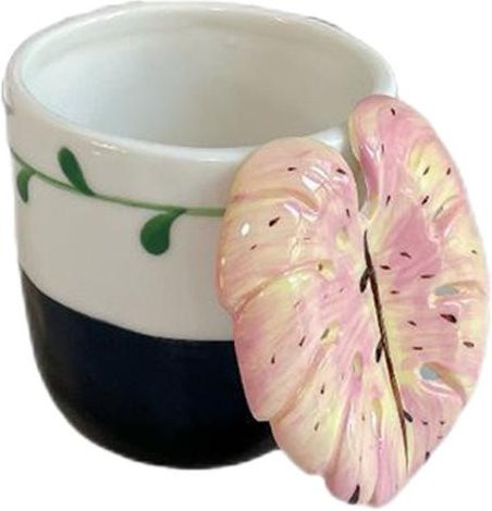 Keramik-Kaffeetasse mit 3D-Blattgriff von jincharongyuya in Multicolour, 300 ml, mikrowellen- und spülmaschinenfest - Bild 1