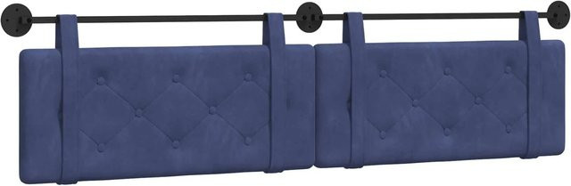 vidaXL Wandmontiertes Polsterpaneel aus Samt in Polizeiblau, B/H/T: 210 x 55 x 5 cm - Bild 1