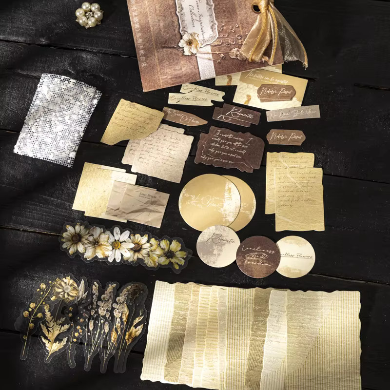 JIANQI 60-teiliges Scrapbook-Set mit Aufklebern und dekorativem Papier in Multicolour für DIY-Collagen und Tagebücher - Bild 4