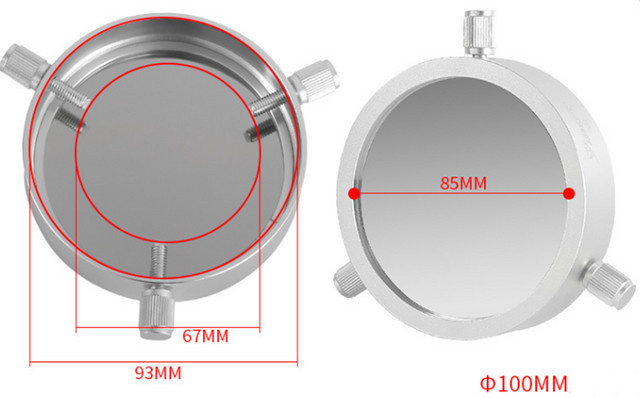 Angeleyes Universal-Solarfolie Sonnenfinsternisfilter Bard-Film für astronomisches Teleskop Zubehör in Silber, Durchmesser: 67-93 mm - Bild 1