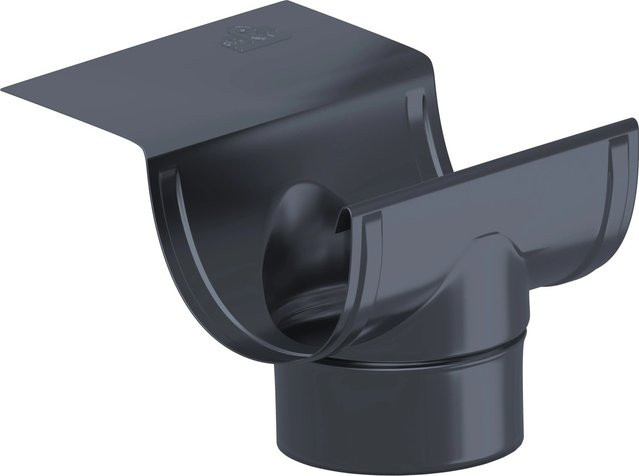 Sarei Ablaufstutzen für SDF-Halbrundrinne Piccolo aus Aluminium in Anthrazit RG 80 auf DN 60 - Bild 1
