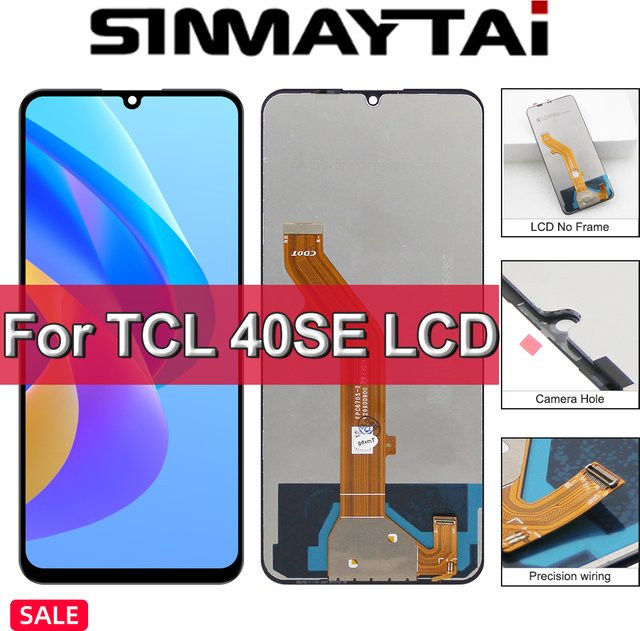 Sinmaytai LCD Display mit Touch Screen Digitizer Vollversammlung für TCL 40 SE 40SE T610 T610K T610P in Schwarz, 6,75 Zoll - Bild 1