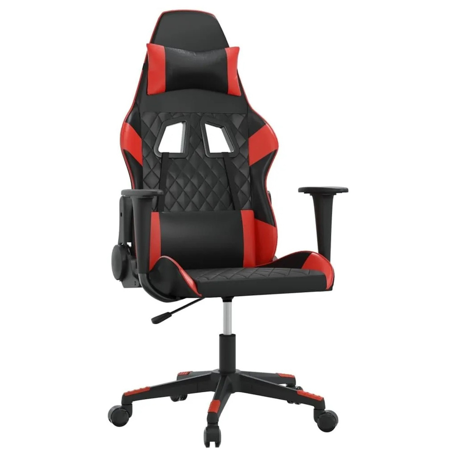 vidaXL Gaming-Stuhl in Schwarz und Rot mit Massagefunktion aus Kunstleder - Bild 2