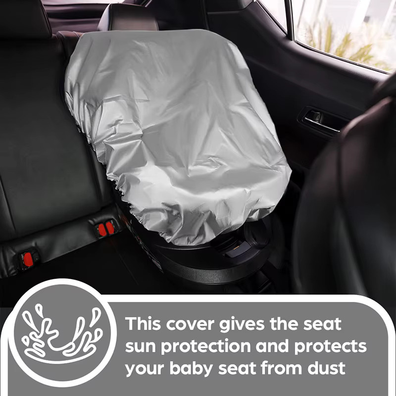 Silberner Baby Auto Sitz Sonnenschutz zur UV-Abdeckung und Wärmereduktion als universelles Reisezubehör - Bild 4