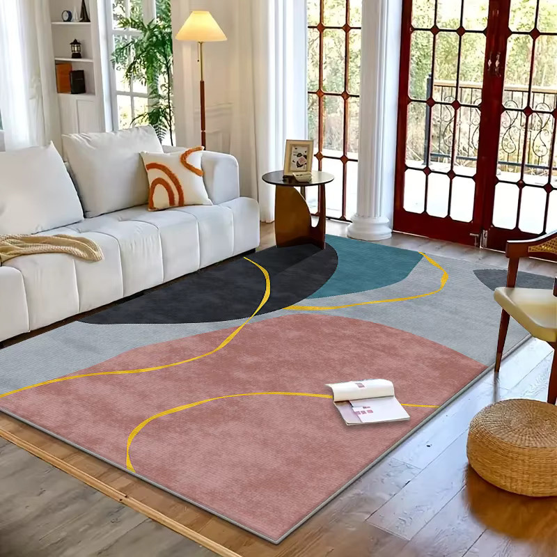 VIKAMA Geometrischer Kristall-Teppich in Multicolour, rutschfester moderner Teppich für Wohnzimmer und Schlafzimmer - Bild 2