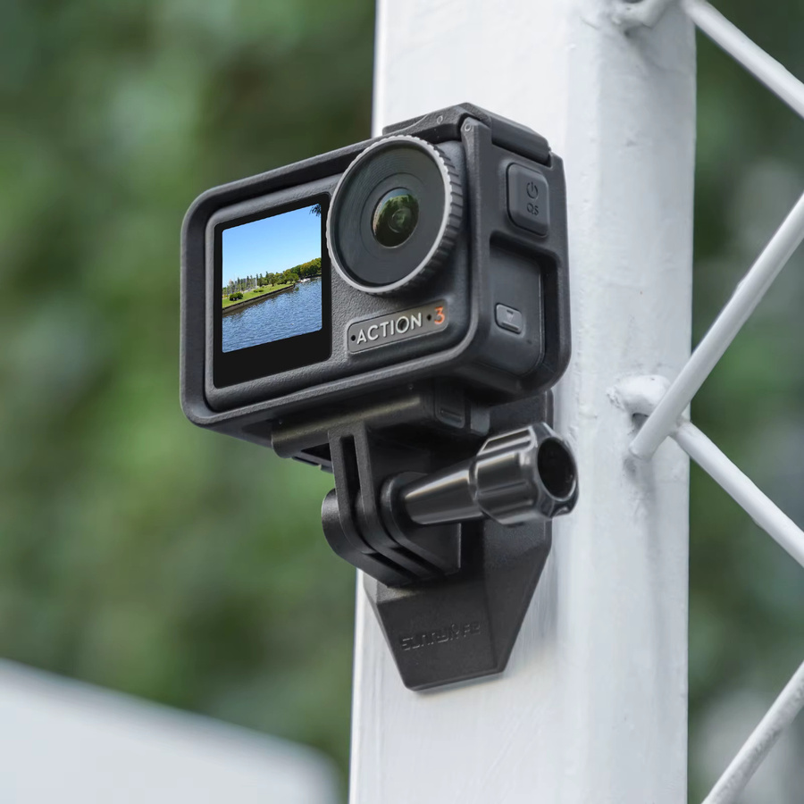 SUNNYLIFE Magnetfuß für DJI Pocket 3, Action 5 und Insta360 X5 mit 360 Grad Schnellspannadapter, 1/4-Zoll-Schraube und Kaltschuhhalterung in Schwarz - Bild 2