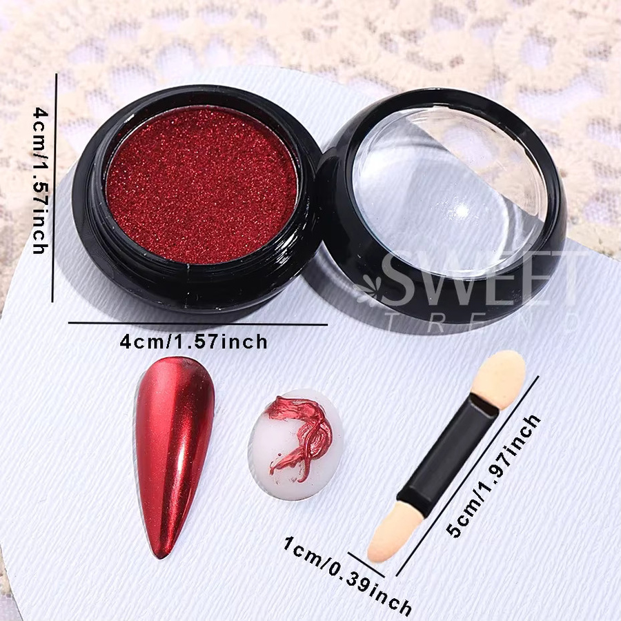SWEET TREND Nagelglitzer Pulver, Metallic, Rot, Holographisch - Bild 6