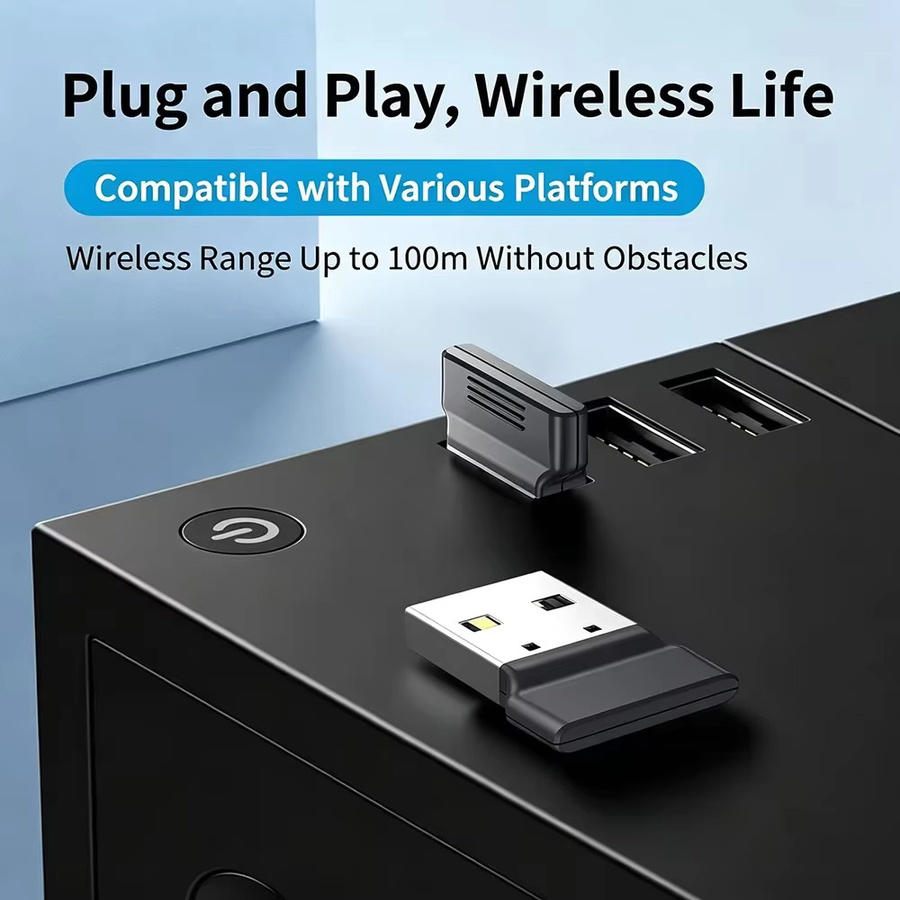 KEBIDU Bluetooth 6.0 USB-Adapter als kabelloser Audio-Empfänger und Sender für PC, Lautsprecher, Maus und Tastatur - Bild 5