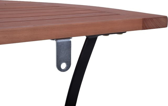 Garden Pleasure Gartentisch Wien Halbrund aus Eukalyptus Holz in Braun-Schwarz B: 85 cm, T: 54 cm - Bild 2