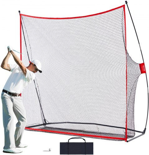 VEVOR Golf Practice Hitting Net mit robustem Fiberglasrahmen und Tragetasche für Indoor und Outdoor, B/H: 236 x 236 cm - Bild 1