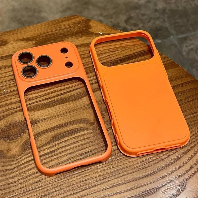 YULIN-003 Schutzhülle für iPhone in Orange mit integriertem Objektivschutz und mattem Finish - Bild 1