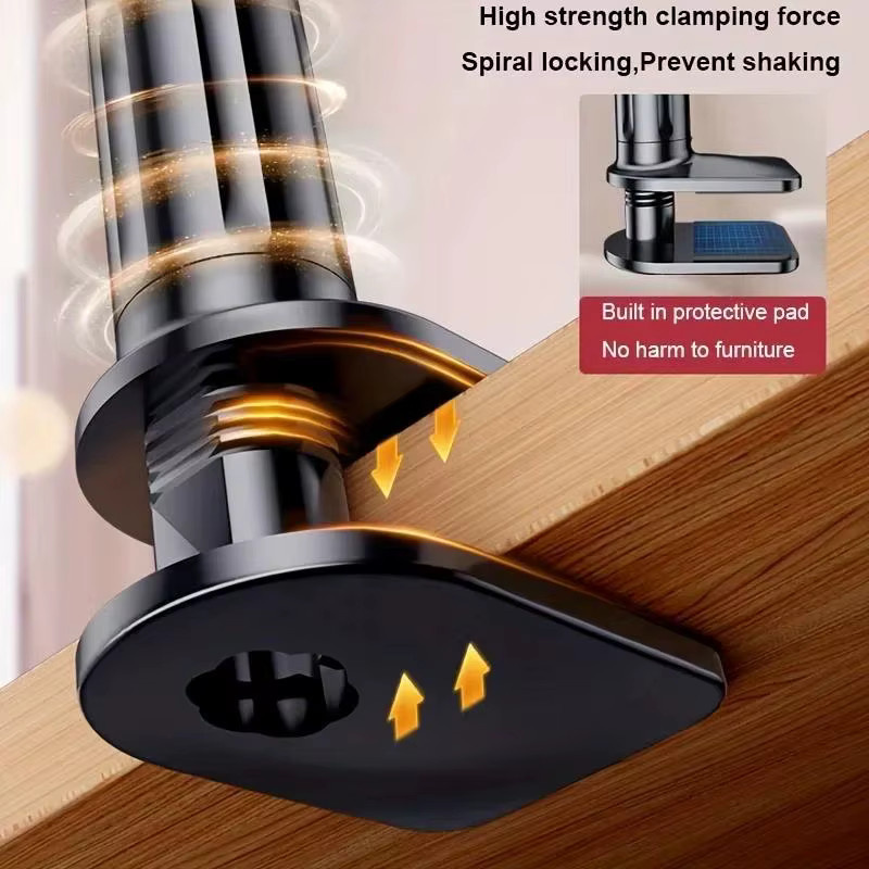 Flexibler Clip-on Telefon- und Tablet-Ständer mit Schwanenhals und Griff für 4 bis 11 Zoll, Lazy Bracket Halterung in Schwarz oder Weiß - Bild 6