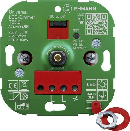 Ehmann Drehdimmer in Grün für LED-Lampen, Halogenlampen und Glühlampen - Bild 1