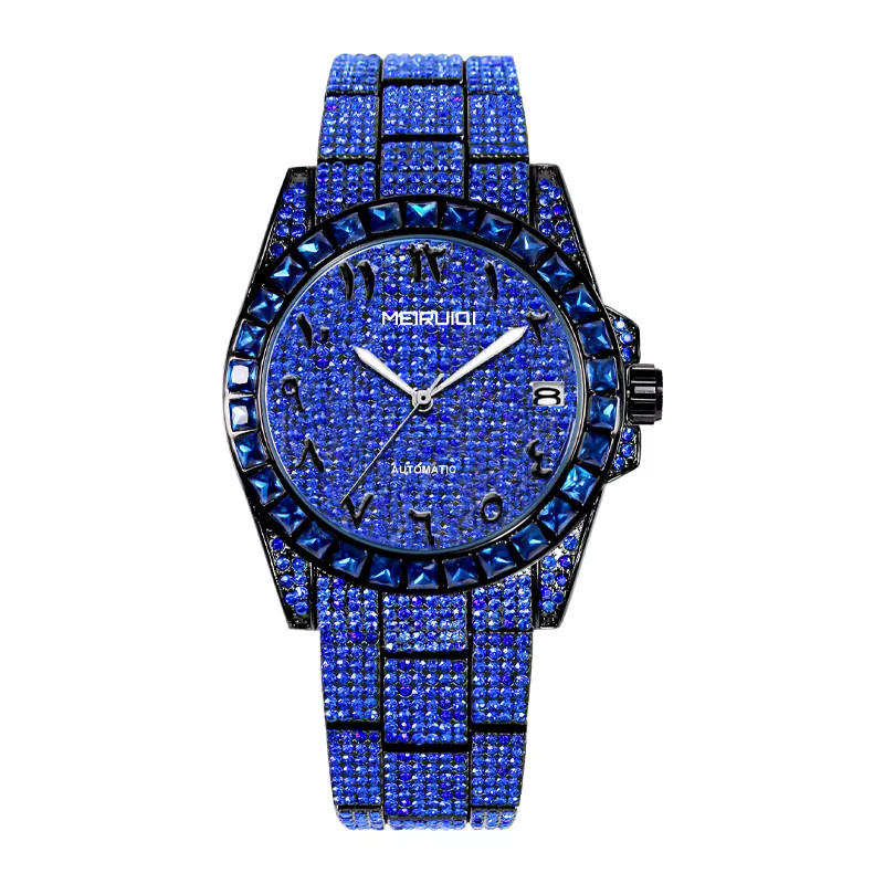 MEIRUIQI Digitaluhr, Blau, Edelstahl, Datum, Herren - Bild 5