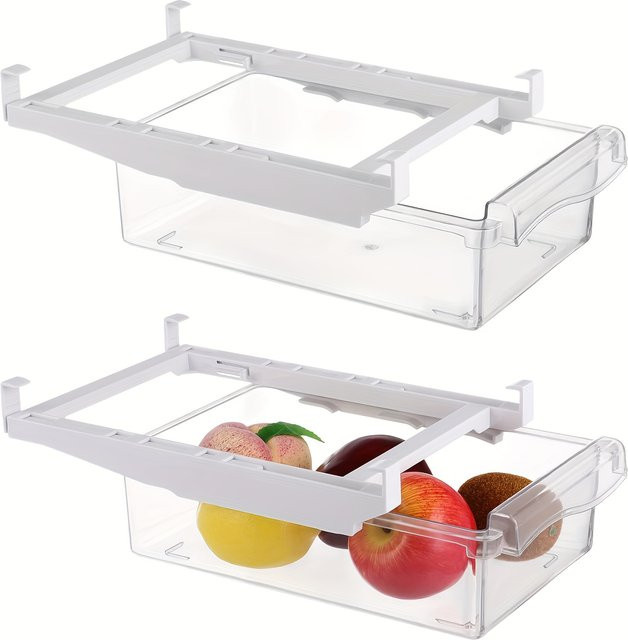 Untior Aufbewahrungsbox aus Kunststoff für Eier und Lebensmittel, transparent, Schubladen-Organizer für Kühlschrank und Gefrierfach - Bild 1
