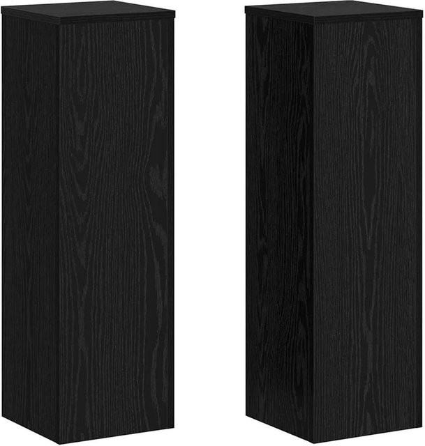 vidaXL Pflanzenständer 2er Set in Schwarz mit Eichen-Optik, B/T/H: 25 x 25 x 80 cm - Bild 1