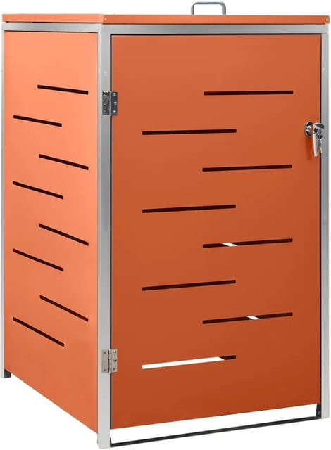 vidaXL Mülltonnenbox für 1 Tonne aus Edelstahl in Silber, B/T/H: 69 x 77,5 x 115 cm - Bild 1