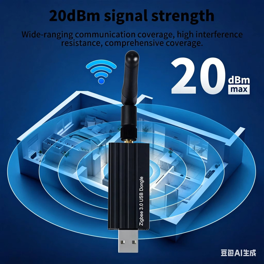 Haozee Zigbee 3.0 USB-Dongle Plus Universeller Wireless Gateway Hub in Schwarz für Home Assistant und Zigbee2MQTT - Bild 2