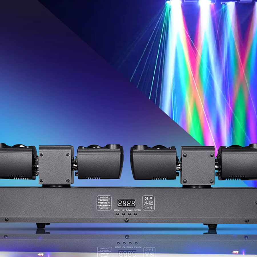 QUNAO LED DJ Bühnenlicht Doppelkopf DMX Strahllampe Multicolour Schwarz - Bild 4