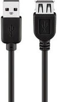 goobay USB 2.0 Verlängerungskabel USB-A Stecker auf USB-A Buchse, Schwarz - Bild 1