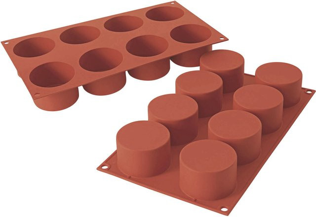 Schneider Silikonbackform Zylinder Medium, rot, 123 ml, B/T/H: 17,5 x 17,5 x 6,3 cm - Bild 1