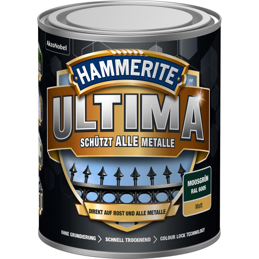 Hammerite Metallschutz-Lack Ultima Matt Moosgrün RAL6005 0,75 l - Bild 2