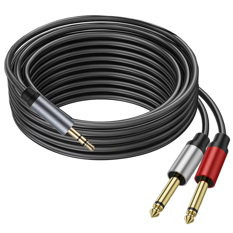BSN Splitterkabel 3,5-mm-TRS auf Dual-6,35-mm-Mono-Y-Kabel in Schwarz - Bild 4