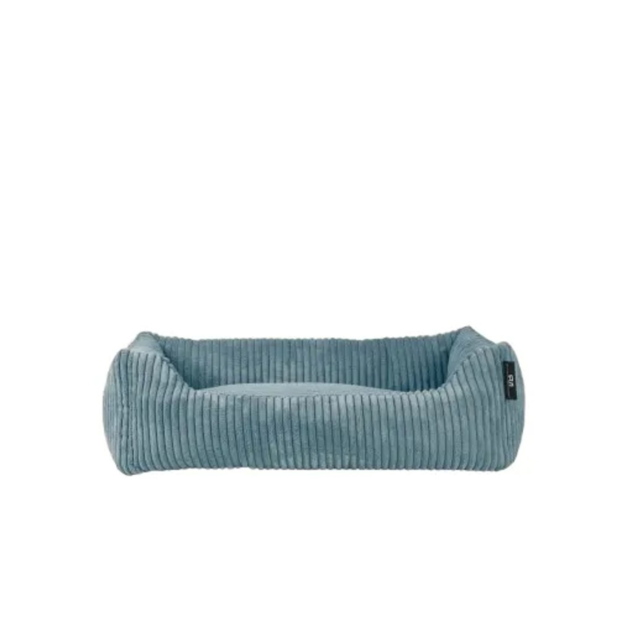 Rohrschneider Tierbett aus Cordstoff in Türkis inklusive faltbarem Reisenapf, B/T/H: 55 x 42 x 15 cm - Bild 2