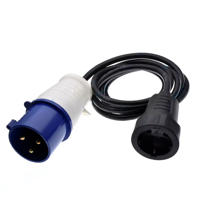 VOSORON Adapter von IEC 60309 332P6/316P6 auf Schuko CEE7/7 Steckdose, IP44, Blau, Kabellänge: 1 m - Bild 6