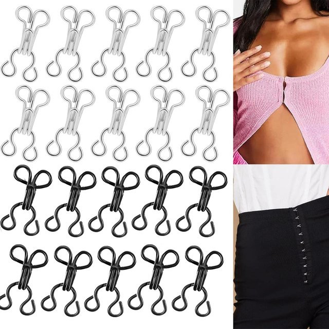 JAY HOME Nähhaken und Augenverschluss Set aus Metall in Schwarz und Silber, 100 Stück Ersatzverschluss für Kleidung und DIY-Projekte - Bild 1