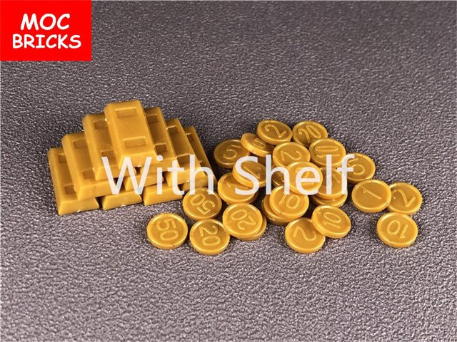 Yiran toy MOC Bausteine Goldene Geldmünze goldgelb - Bild 1