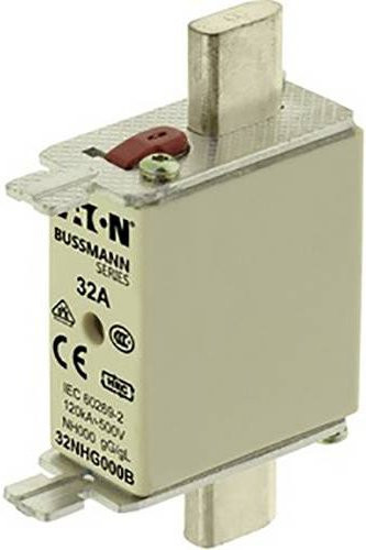 Eaton NH-Sicherung 32NHG000B mit mechanischer Sicherungsanzeige, Größe 000, 32A, 500V, 3 Stück, Weiß - Bild 1