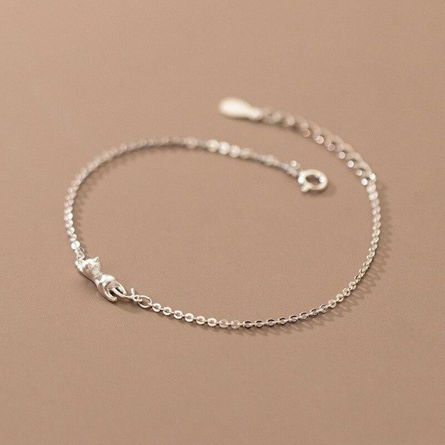 Armband 925 Silber, Katze Charm, Damen - Bild 1