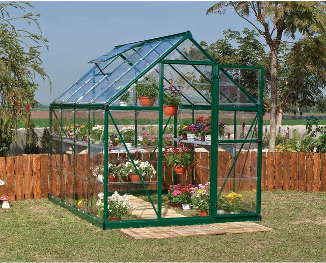 Palram - Canopia Gewächshaus Grün mit Fundamentrahmen und Polycarbonat-Platten, 4,6 m² - Bild 1