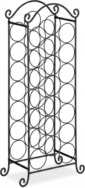 Relaxdays Weinregal aus Eisen in Schwarz für 21 Flaschen, B/T/H: 88 x 33 x 20 cm - Bild 1