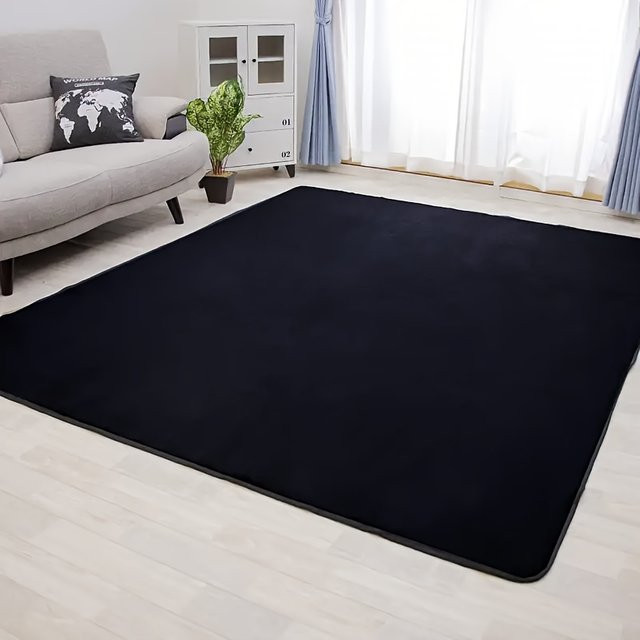 VIKAMA Korallenvlies Teppich in Schwarz für Wohnzimmer und Schlafzimmer, Rechteckig, B/T: 120 x 80 cm - Bild 1