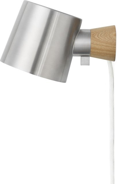Normann Copenhagen Rise Wandleuchte aus Eschenholz und Metall in Silber mit E14 Fassung und verstellbarem Design - Bild 1