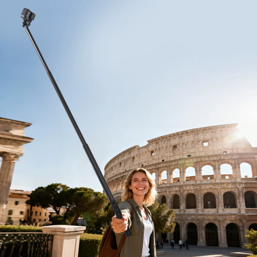 Unsichtbarer Selfie-Stick für Insta360 X3, drehbares Bullet-Time-Handstativ und Gimbal-Zubehör in Schwarz - Bild 2