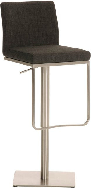 TPFLiving Barhocker Panda mit Edelstahlgestell und Stoffbezug in Dunkelgrau, B/T/H: 44 x 58 x 109 cm - Bild 1