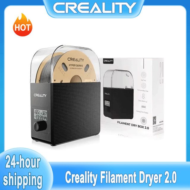 Creality Filament-Trockenbox 2.0 Schwarz mit einstellbarer Temperatur 45-65 °C und Echtzeit-Feuchtigkeitsüberwachung für FDM-Drucker - Bild 1